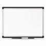 U Brands PINIT Magnetic Dry Erase Board, 24" x 18" (Actual Size: 23" x 17"), White Surface, Satin Aluminum Frame Product Image 
