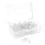 U Brands Standard Push Pins, Plastic, Clear, Clear Head/Silver Pin, 0.44", 200/Pack Product Image 