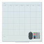 U Brands Floating Glass Dry Erase Undated One Month Calendar, 35 x 35, White Product Image 