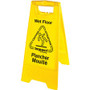 Impact English/Spanish Wet Floor Sign - English, Spanish - Print/Message "Caution Wet Floor" - 1" Width x 24.6" Height - Rectangular Shape - Impact Resistant, Foldable - Vinyl - Black, Yellow - 1 Each - (IMP9152W) Product Image 
