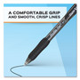 Paper Mate Profile Gel Pen, Retractable, Fine 0.5 mm, Black Ink, Translucent Black Barrel, Dozen Product Image 