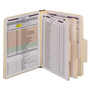 Smead SuperTab Classification Folders, Six SafeSHIELD Fasteners, 2" Expansion, 2 Dividers, Letter Size, Dark Gray, 10/Box Product Image 