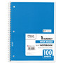 Mead Spiral Notebook, 1-Subject, Wide/Legal Rule, Randomly Assorted Cover Color, (100) 10.5 x 7.5 Sheets View Product Image