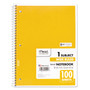 Mead Spiral Notebook, 3-Hole Punched, 1-Subject, Wide/Legal Rule, Randomly Assorted Cover Color, (100) 10.5 x 7.5 Sheets View Product Image