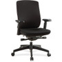 Lorell Premium Mid-Back Chair with Adjustable Arms - Black Seat Color - Fabric Seat Material - Black Back Color - Fabric Back Material - Mid Back Product Image 