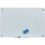 MasterVision Magnetic Glass Dry Erase Board - 24" (2 ft) Width x 36" (3 ft) Height - White Glass Surface - Rectangle - Horizontal/Vertical - Magnetic Product Image 