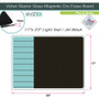 Floortex Viztex Glacier Teal & Black Plan & Grid Glass Dry-Erase Board - 17" x 23" - 17" (1.4 ft) Width x 23" (1.9 ft) Height - Tempered Glass Surface - Rectangle - Magnetic Product Image 