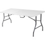 Cosco 6 foot Centerfold Blow Molded Folding Table - Rectangle Top - Folding Base - 29.62" Table Top Width x 72" Table Top Depth - 29.25" Height - White Product Image 