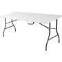 Cosco 6 foot Centerfold Blow Molded Folding Table - Rectangle Top - Folding Base - 29.62" Table Top Width x 72" Table Top Depth - 29.25" Height - White Product Image 