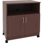 Lorell Mobile Machine Stand with Shelf - 30.75" Height x 28" Width x 19.25" Depth - Mahogany - Laminated Particleboard Product Image 