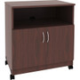 Lorell Mobile Machine Stand with Shelf - 30.75" Height x 28" Width x 19.25" Depth - Mahogany - Laminated Particleboard Product Image 