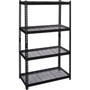 Lorell Wire Deck Shelving - 4 Shelf(ves) - 60" Height x 36" Width x 18" Depth - 30% Recycled - Black - Steel Product Image 