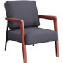 Lorell Upholstered Rubber Wood Lounge Chair - Black Seat Color - Fabric Seat Material - Fabric Back Material - Black Product Image 