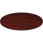 Lorell Chateau Series Round Conference Tabletop - 42" Diameter - Reeded Edge - Finish: Mahogany Laminate Product Image 