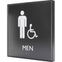 Lorell Men's Handicap Restroom Sign - Print/Message "men's restroom/wheelchair accessible" - 8" Width x 8" Height - Square Shape - Surface-mountable - Easy Readability, Injection-molded Product Image 