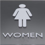 Lorell Women's Restroom Sign - Print/Message "Women" - 8" Width x 8" Height - Square Shape - Surface-mountable - Easy Readability, Injection-molded Product Image 