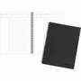 Mead Action Planner Business Notebook - Twin Wirebound - 9.50" Height x 7.5" Width x 0.6" Length - Black Cover - Pocket, Pen Loop, Perforated, Dual-sided Pocket, Bungee - Recycled Product Image 