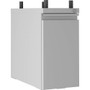 Lorell Slim Hanging Tower File Cabinet with Concealed Drawer - 10" Width x 20" Depth x 19.2" Height - Letter, Legal - Vertical - Casters, Compact, Storage Space, Hanging Rail, Key Lock - Silver Product Image 
