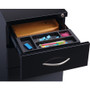 Lorell Premium Box/Box/File Mobile File Cabinet with Arch Pull - 15" Width x 22.9" Depth x 27.7" Height - 3 x Drawer(s) for Box, File - Letter - Ball-bearing Suspension, Drawer Extension, Durable, Pencil Tray - Black Product Image 