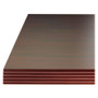 Lorell Chateau Series 8' Rectangular Tabletop - 1.4" Height x 94.5" Width x 47.3" Depth - Reeded Edge - Material: P2 Particleboard - Finish: Mahogany Laminate - Durable Product Image 