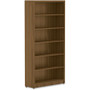 Lorell Chateau Series Bookshelf - x 1.5" Thickness Top, 72.5" Height x 36" Width x 11.6" Depth Bookshelf - 6 Shelve(s) - Reeded Edge - Material: P2 Particleboard - Finish: Walnut, Laminate Product Image 