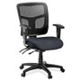 Lorell ErgoMesh Series Managerial Mesh Mid-Back Chair - Fuse Azurean Seat Color - Fabric Seat Material - Black Back Color - Black Frame Color - 5-star Base Product Image 