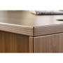 Lorell Chateau Series Hutch - 36.5" Height x 66.1" Width x 14.8" Depth Hutch, x 1.5" Thickness Top - 4 Door(s) - Reeded Edge - Material: P2 Particleboard - Finish: Walnut, Laminate Product Image 