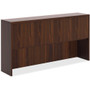 Lorell Chateau Series Hutch - 36.5" Height x 66.1" Width x 14.8" Depth Hutch, x 1.5" Thickness Top - 4 Door(s) - Reeded Edge - Material: P2 Particleboard - Finish: Mahogany, Laminate Product Image 
