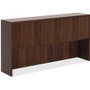 Lorell Chateau Series Hutch - 36.5" Height x 66.1" Width x 14.8" Depth Hutch, x 1.5" Thickness Top - 4 Door(s) - Reeded Edge - Material: P2 Particleboard - Finish: Mahogany, Laminate Product Image 