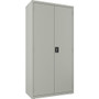 Lorell Fortress Series Wardrobe Cabinet - 18" Length x 36" Width x 72" Height - 2 x Door(s) - Locking Door - Gray - Steel Product Image 