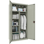 Lorell Fortress Series Wardrobe Cabinet - 18" Length x 36" Width x 72" Height - 2 x Door(s) - Locking Door - Gray - Steel Product Image 