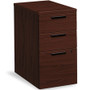 HON 10500 H105102 Pedestal - 28" Height x 15.7" Width x 22.8" Depth - 3 x Box, File Drawer(s) - Flat Edge - Finish: Mahogany Product Image 