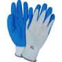 Safety Zone Blue/Gray Coated Knit Gloves - Latex Coating - X-Large Size - Blue, Gray - Crinkle Grip, Knitted - For Industrial - (SZNGRSLXLCT) Product Image 
