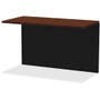 Lorell Fortress Modular Series Bridge - 48" Width x 24" Depth, x 1.1" Thickness Top - Material: Steel - Finish: Walnut Laminate, Black - Scratch Resistant, Stain Resistant, Ball-bearing Suspension, Grommet, Handle, Cord Management Product Image 