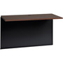 Lorell Fortress Modular Series Bridge - 48" Width x 24" Depth, x 1.1" Thickness Top - Material: Steel - Finish: Walnut Laminate, Black - Scratch Resistant, Stain Resistant, Ball-bearing Suspension, Grommet, Handle, Cord Management Product Image 