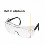 3M OX Over-The-Glasses Protective Eyewear - Recommended for: Eye, Workplace - Fog, UVA, UVB, UVC Protection - Polycarbonate - Black - Anti-fog, Over-the-Glasses (OTG), Anti-scratch, Comfortable, Adjustable Temple, Impact Resistant Product Image 