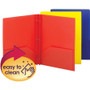 Smead Letter Fastener Folder - 8 1/2" x 11" - 180 Sheets Capacity - 2 x Double Tang Fastener(s) - 2 Internal Pocket(s) - Red, Yellow, Blue Product Image 