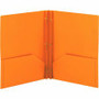 Smead Letter Fastener Folder - 8 1/2" x 11" - 180 Sheets Capacity - 2 x Double Tang Fastener(s) - 2 Internal Pocket(s) - Orange Product Image 