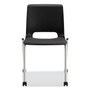 HON Motivate Four-Leg Stacking Chair, Supports 300 lb, 18.25" Seat Height, Onyx Fabric Seat, Black Back, Platinum Base, 2/Carton (HONMG201CU10) View Product Image