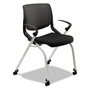 HON Motivate Chair - Black Seat Color - Fabric Seat Material - Black Back Color - Platinum Metallic Frame Color - Reinforced Resin Frame Material Product Image 