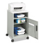 Safco Steel Machine Stand with Open Storage Compartment, Wood, 4 Shelves, 1 Bin, 15.25 x 17.25 x 27.25, Gray Product Image 