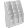 Deflecto Multi-Compartment Literature Display - 12 Pocket(s) - 19.75" Height x 15.75" Width x 5" Depth - Desktop - Durable, Lightweight - Gray Product Image 
