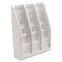 Deflecto Multi-Compartment Literature Display - 12 Pocket(s) - 19.75" Height x 15.75" Width x 5" Depth - Desktop - Durable, Lightweight - Gray Product Image 