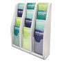 Deflecto Multi-Compartment Literature Display - 12 Pocket(s) - 19.75" Height x 15.75" Width x 5" Depth - Desktop - Durable, Lightweight - Gray Product Image 