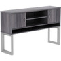 Lorell Relevance Series Freestanding Hutch - 36" Height x 59" Width x 15" Depth - 3 Shelve(s) - Finish: Charcoal, Laminate Product Image 