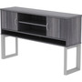 Lorell Relevance Series Freestanding Hutch - 36" Height x 59" Width x 15" Depth - 3 Shelve(s) - Finish: Charcoal, Laminate Product Image 