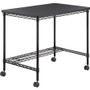 Safco Mobile Wire Desk - Melamine, Black Top - 35.75" Table Top Width x 24" Table Top Depth - 30.75" Height - Assembly Required - Black Product Image 