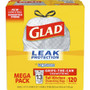 Glad CloroxPro ForceFlex Tall Kitchen Drawstring Trash Bags, 13gal, Unscented, 23.47" x 25.38", White, 120 Bag/Box, 3 Boxes/Carton Product Image 