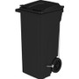 Safco 32 Gallon Plastic Step-On Receptacle - 32 gal Capacity - Easy to Clean, Foot Pedal, Lightweight, Handle, Wheels, Mobility - 37" Height x 21.3" Width x 20" Depth - Plastic - Black Product Image 