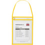 C-Line Hanging Strap Shop Ticket Holder - 12" Height x 9" Width x 16" Length - Vinyl - Yellow Product Image 